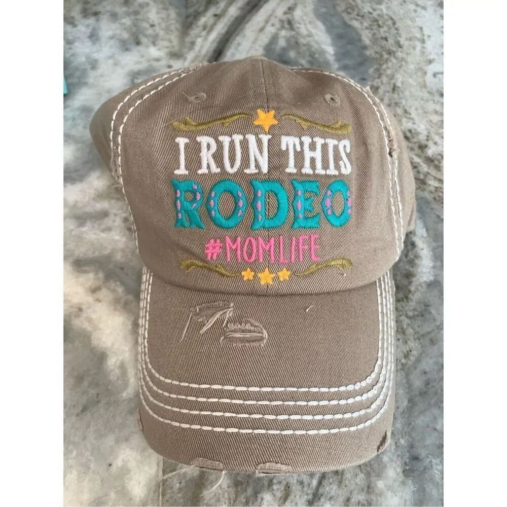 Baseball Cap Tan Monogrammed I Run This Rodeo #Mom Life #mothers day
